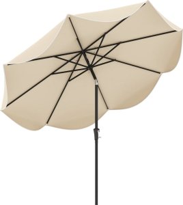 Parasol ogrodowy z falistymi krawędziami beżowy 1