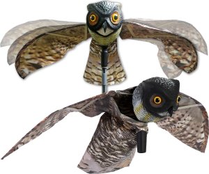 NO PEST Odstraszacz Ptaków Szpaków Kosów Gołębi Dzięciołów Mew Sowa z Ruchomymi Skrzydłami "Owl Guard" 3