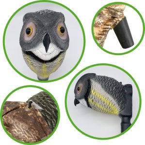 NO PEST Odstraszacz Ptaków Szpaków Kosów Gołębi Dzięciołów Mew Sowa z Ruchomymi Skrzydłami "Owl Guard" 7