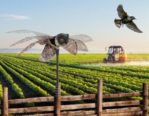 NO PEST Odstraszacz Ptaków Szpaków Kosów Gołębi Dzięciołów Mew Sowa z Ruchomymi Skrzydłami "Owl Guard" 9