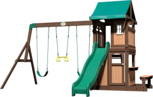 Drewniany Plac Zabaw Lakewood Huśtawki Zjeżdżalnia Domek Backyard 1
