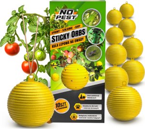 Żółty Lep na Mszyce Ziemiórki Muszki do Sadów Szklarni Tuneli Kule Lepowe "Sticky Orbs" (10 szt) 1