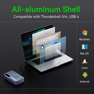 Acasis TB501Pro 80Gbps obudowa na dysk M.2 NVMe SSD kompatybilna z Thunderbolt 5, Thunderbolt 4 i 3 USB4 do 6000MB/s 2