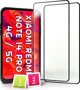 2-pak Szkło Hartowane do Xiaomi Redmi Note 14 Pro 4G / 5G (9H, Pełne 5D) 1