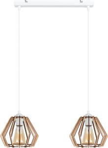 BELIS Lampa sufitowa BERGO żyrandol biały drewno 2 x E27 0008 1