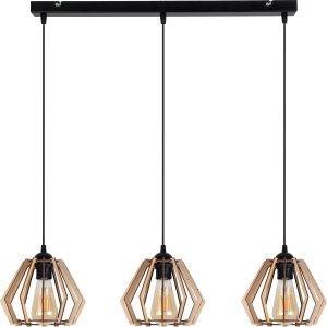 BELIS Lampa sufitowa BERGO żyrandol czarny drewno 3 x E27 0004 1