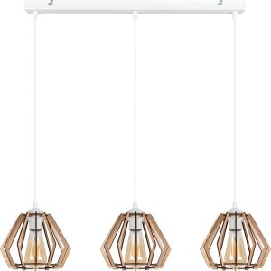 BELIS Lampa sufitowa BERGO żyrandol biały drewno 3 x E27 0009 1