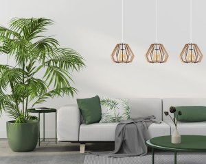 BELIS Lampa sufitowa BERGO żyrandol biały drewno 3 x E27 0009 2