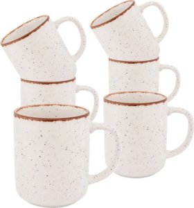 Kubki porcelanowe 400 ml Altom Ivory nakrapiane zestaw 6 sztuk 1