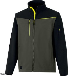 SOCCIA - BLUZA SOFTSHELL 96% POLIESTER 4% ELASTAN - ODPINANE RĘKAWY - khaki-czarny S 6