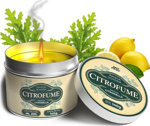 Świeca Zapachowa Sojowa 140g z Olejkiem Citronella 3% o Zapachu Świeżych Cytryn 20H palenia "Citrofume" 1