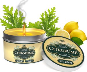 Świeca Zapachowa Sojowa 280g z Olejkiem Citronella 3% o Zapachu Świeżych Cytryn 40H palenia "Citrofume" 1