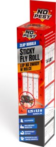 NO PEST Lep w Rolce Pułapka Lepowa na Muchy Komary Meszki Muszki Osy do Stajni Obory Domu 9,5m "Sticky Fly Roll" 4
