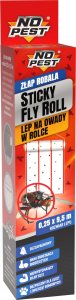 NO PEST Lep w Rolce Pułapka Lepowa na Muchy Komary Meszki Muszki Osy do Stajni Obory Domu 9,5m "Sticky Fly Roll" 5