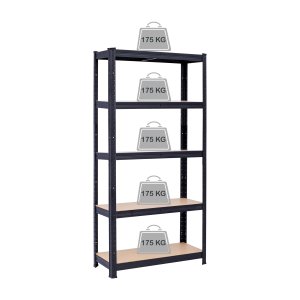 4IQ Sandėliavimo lentyna - stelažas, 180x90x40 cm, 175kg, juoda 2