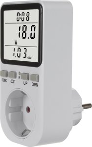 Miernik energii GreenBlue, watomierz, typ F, 220-240V AC, 50Hz, max. obciążenie 16A, IP20, wbudowana bateria, GB364 F 4