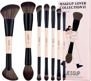 JESSUP Duo-End Brush Versatility Collection zestaw dwustronnych pędzli do makijażu Peach Dust 7szt. 1