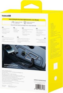 Ładowarka Baseus Ładowarka samochodowa 60W 2xUSB-C + wbudowany kabel USB-C, Lightning (Czarna) 8
