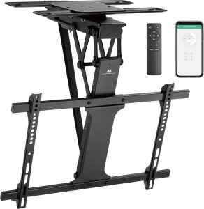 Uchwyt do TV elektryczny sufitowy Maclean, obsługa TUYA, max VESA 600x400, obrót 90st. pilot, 32"-75", 35kg, MC-490 1
