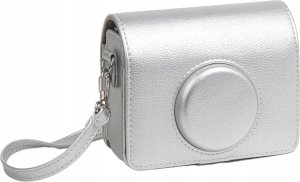 Pokrowiec LoveInstant Srebrne Etui Pokrowiec Futerał + Szkło 9h + 10x Naklejki Do Fujifilm Instax Mini Evo 11