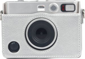 Pokrowiec LoveInstant Srebrne Etui Pokrowiec Futerał + Szkło 9h + 10x Naklejki Do Fujifilm Instax Mini Evo 9