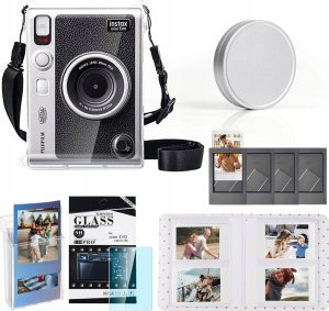 Zestaw 6w1 Futerał Etui + Szkło + Album 64x + Dekielek + Ramki Fuji Instax Mini Evo - Przezroczysty 10