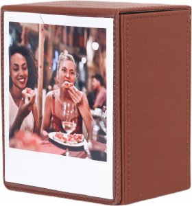 LoveInstant Etui Pudełko Box Na 100 Zdjęcia Do Fuji Instax Wide 400 Sq Polaroid 600 Brązowy Okienko 4