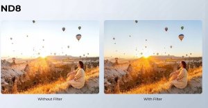 Zestaw Filtrów Szarych Nd 4w1 Nd4 Nd8 Nd16 Nd32 Do Gopro Hero 13 12 11 10 9 / Sku.2320 8