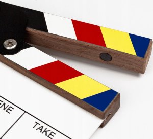 Mały Profesjonalny Klaps Filmowy Studyjny Do Filmu 15x15cm Biały Kolor Na Pisaki Mazaki / Ocjb01 4