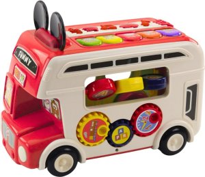 LeanToys Interaktywny Autobus Edukacyjny Sorter Światła Dźwięki Czerwony 3