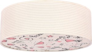 KIDDY lampa sufitowa 38 cm biały 2x40W E27 abażur paski beżowe 1