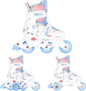 Rolki Nils Extreme NJ1190 rekreacyjne regulowane białe r. 26-29 2