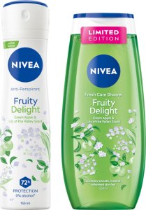 NIVEA FRUITY DELIGHT Żel pod prysznic 250ml + Antyperspirant damski 150ml 1