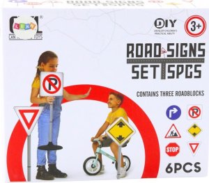 LeanToys Duży Znak Ostrzegawczy Prace Drogowe Edukacyjny 70cm 4
