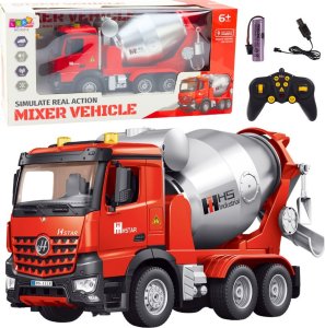 LeanToys Betoniarka Budowlana Zdalnie Sterowana RC 2.4G 9CH Czerwona 1