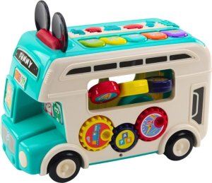 LeanToys Interaktywny Autobus Edukacyjny Sorter Światła Dźwięki Turkusowy 2