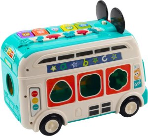 LeanToys Interaktywny Autobus Edukacyjny Sorter Światła Dźwięki Turkusowy 3