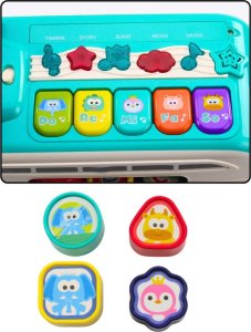LeanToys Interaktywny Autobus Edukacyjny Sorter Światła Dźwięki Turkusowy 4