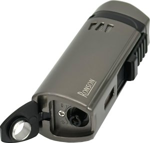 Zapalniczka RONSON MISTRAL GUN METAL 3 JET z puncherem do cygar żarowa 9