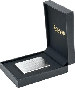 Zapalniczka RONSON VERTICAL CHROME BRUSHED Benzynowa 1