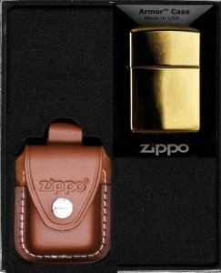 Zestaw ZIPPO Zapalniczka HIGH POLISHED BRASS ARMOR HEAVY Prezentowy No2 1