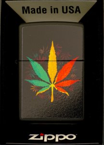 Zippo Zestaw ZIPPO Zapalniczka RASTA CANNABIS DESIGN Prezentowy No3 2