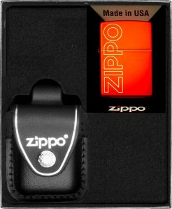 Zestaw ZIPPO Zapalniczka RED METALIC LASERED LOGO Prezentowy No3 1