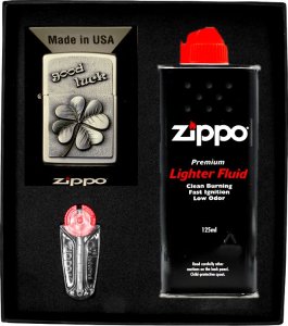 Zestaw ZIPPO Zapalniczka GOOD LUCK CLOVER Prezentowy No1 1
