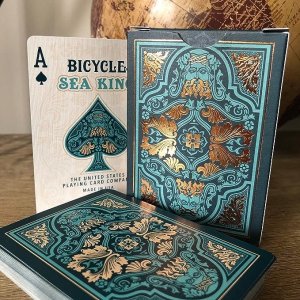 Karty do Gry BICYCLE SEA KINGS 1 TALIA w Drewnianym Pudełku 5