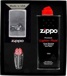 Zestaw ZIPPO Zapalniczka MOTOR BIKE EMBLEM Prezentowy No1 1