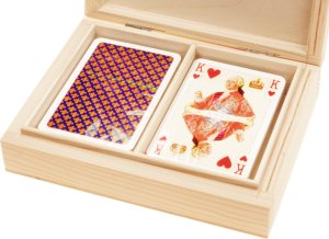 Karty do Gry PIATNIK LUX FRANCE ROYAL w Drewnianym Pudełku 1