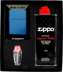 Zestaw ZIPPO Zapalniczka SKY BLUE LOGO Prezentowy No1 1