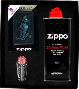 Zestaw ZIPPO Zapalniczka SPIRITUAL CAT DESIGN Prezentowy No1 1