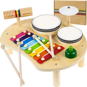 Drewniana Perkusja Dla Dzieci Cymbałki Zabawka Muzyczna Zestaw Muzyczny 1